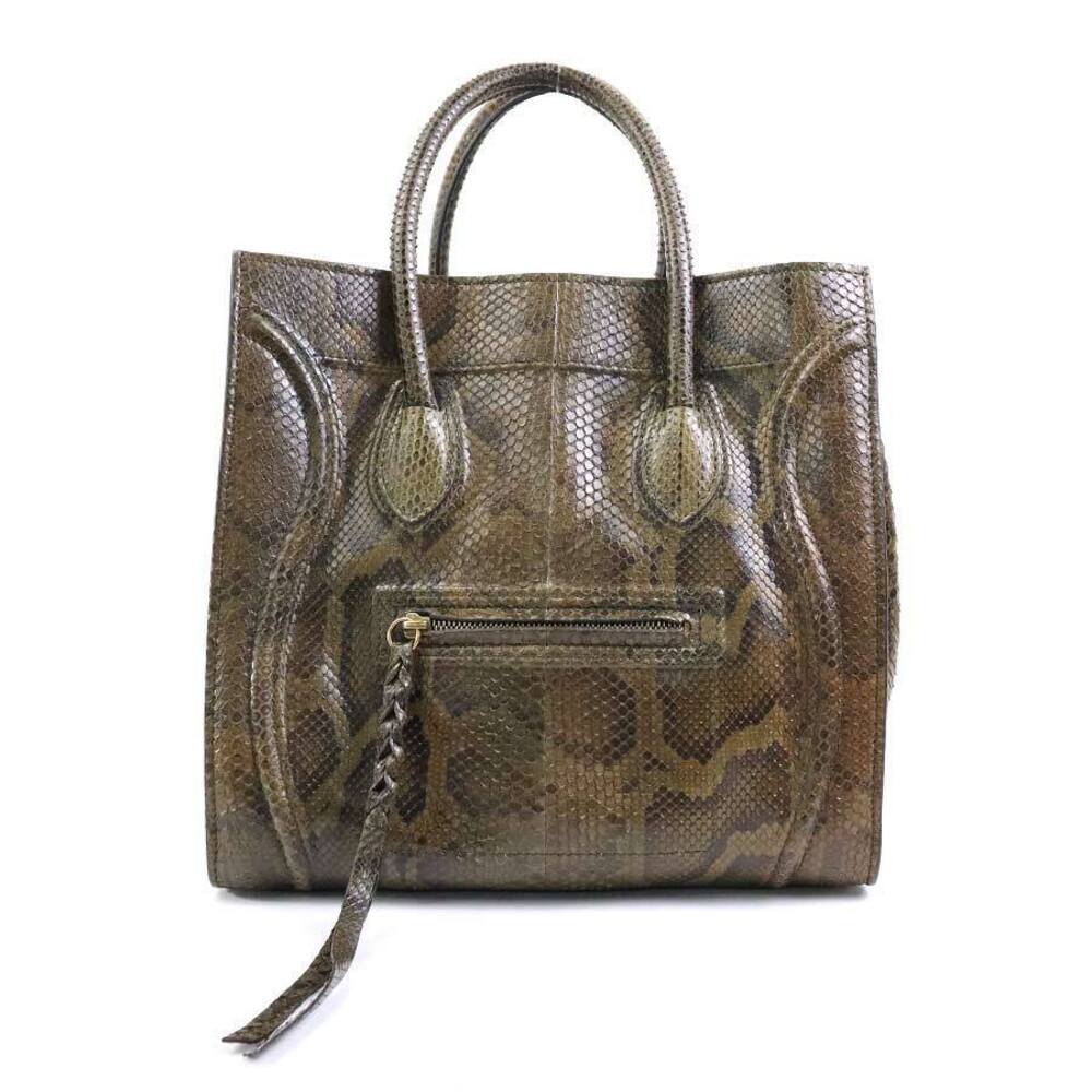 Celine Handbag Phantom Luggage Brown Python - Picture 2 of 4